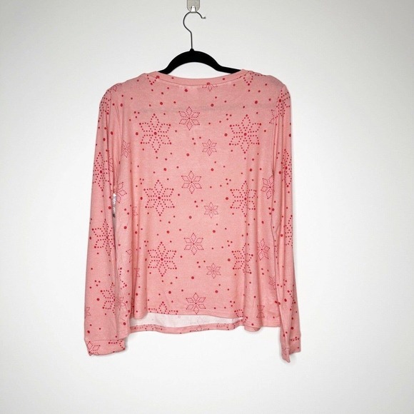 NWOT BP Print Brushed Knit Pajama Set Beauty Snowflake Dots Women's Pink Size M - Picture 3 of 7